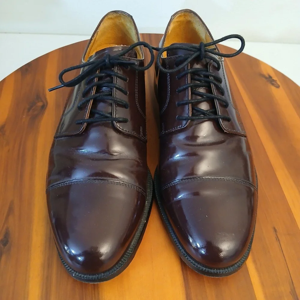 Cole Haan Shoes Mens 8.5 M‎ Burgundy Cap Toe Oxford Dress Shoes Leather C07605